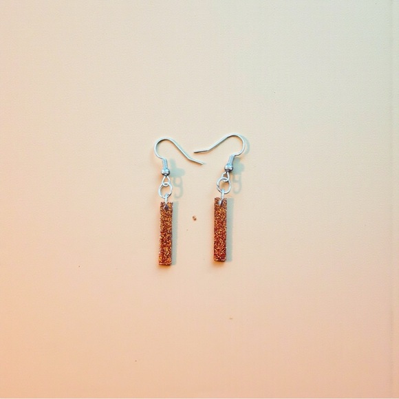 Sparkling Orange Resin Dangle Earrings - Picture 4 of 4